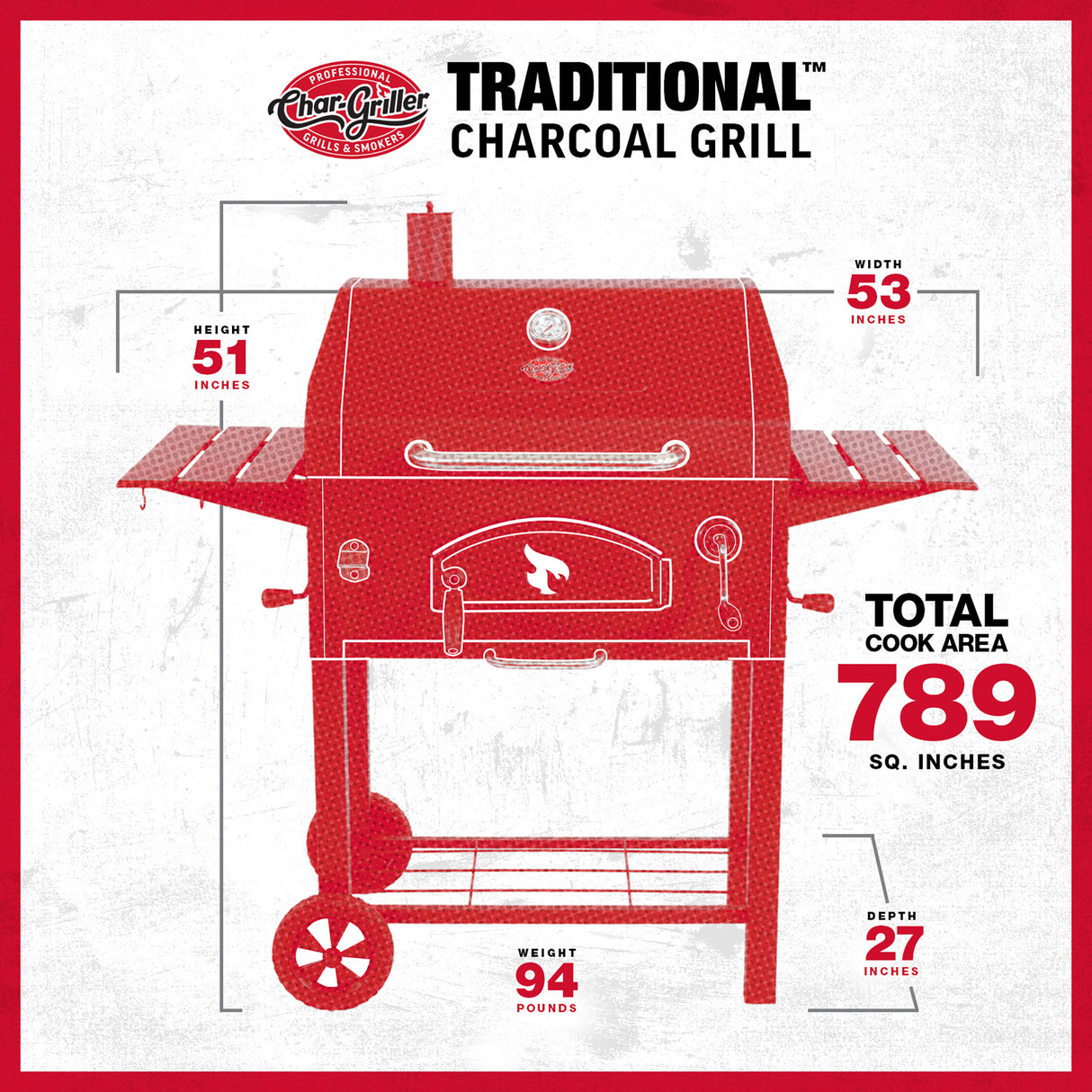Char-Griller® 30" Traditional Perinteinen Hiiligrilli