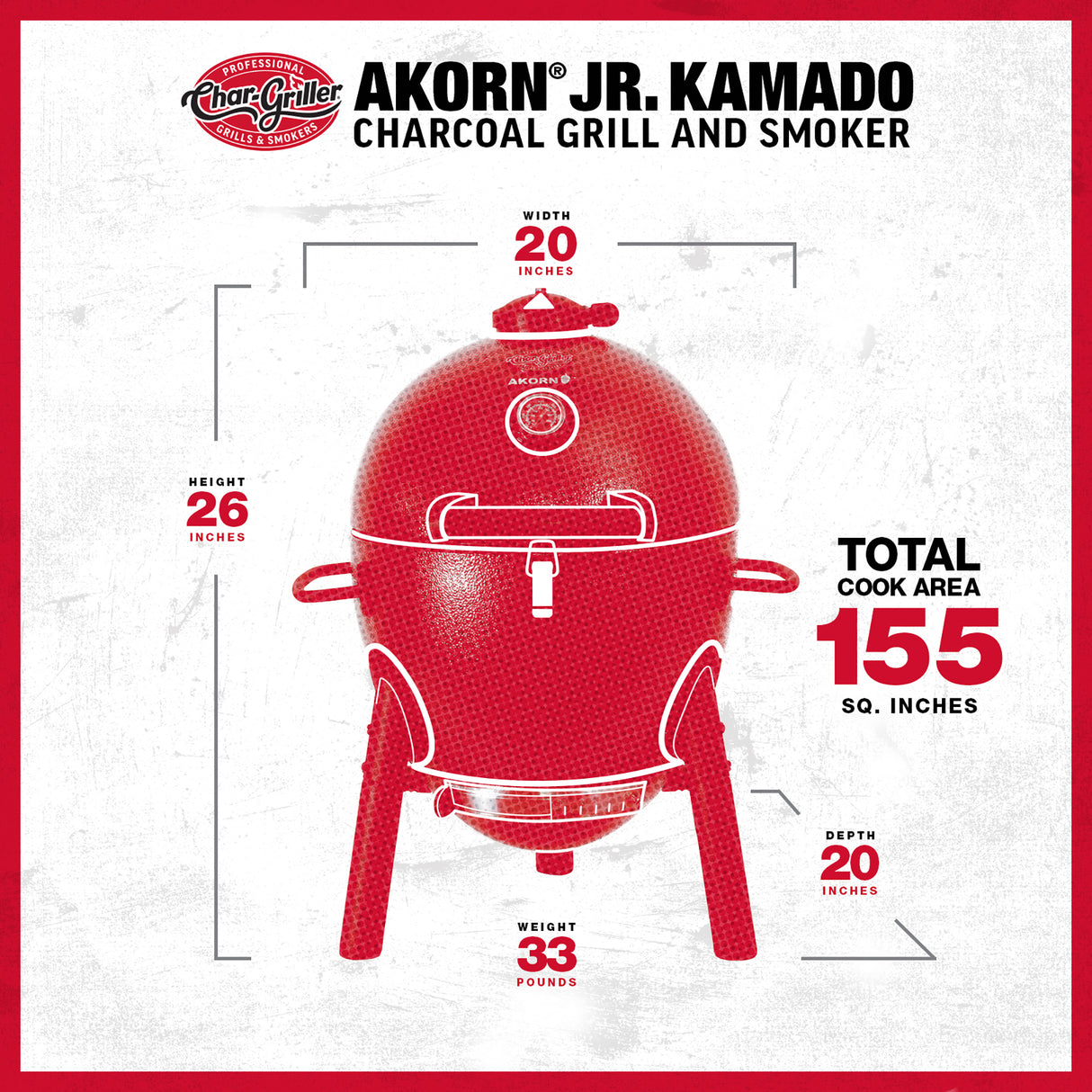 Char-Griller® Akorn Jr. Kamadogrilli