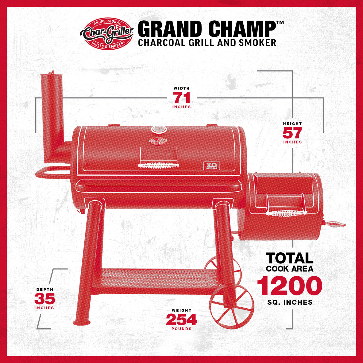 Char-Griller® Grand Champ Offset Smoker Savustingrilli