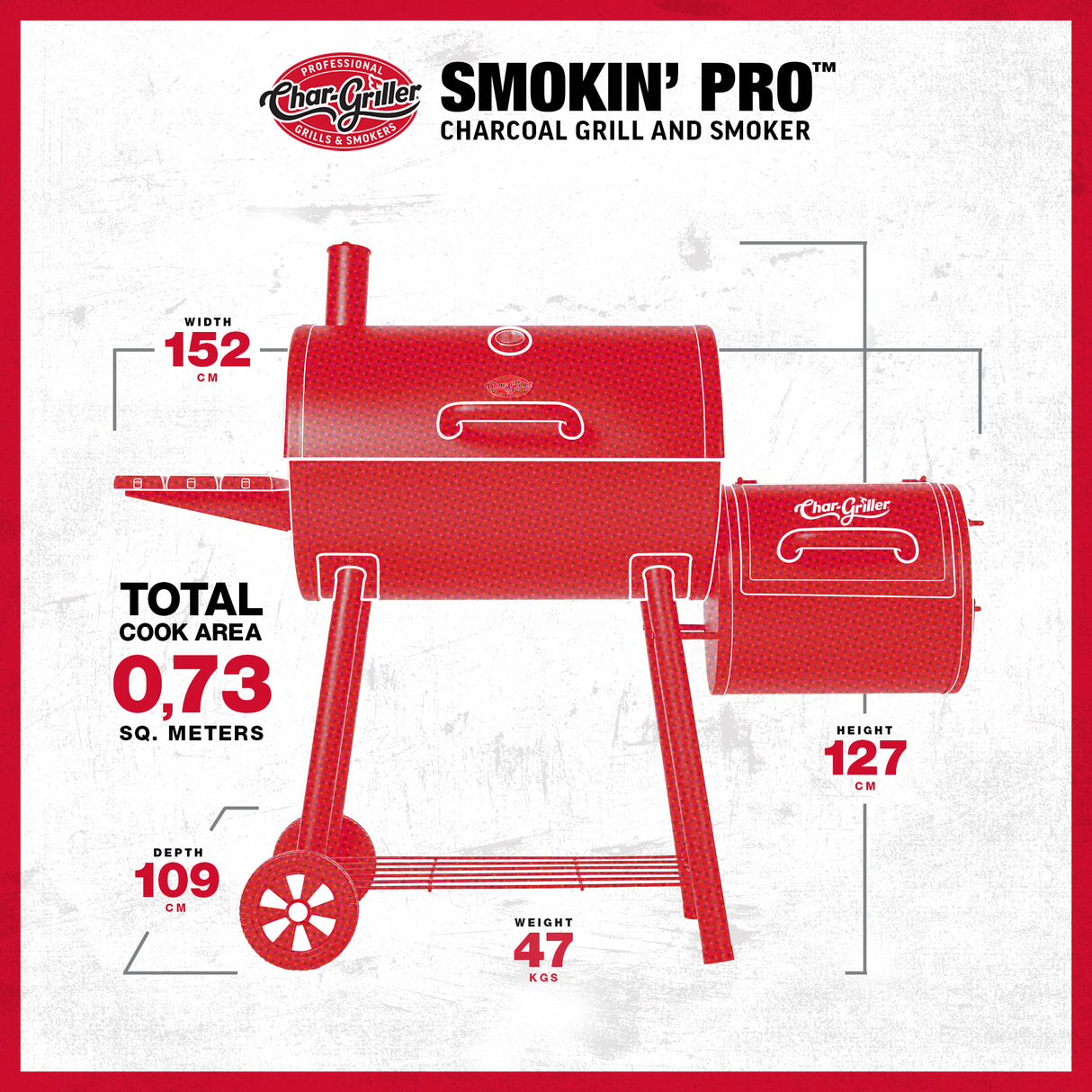 Char-Griller® Smokin' Pro Offset Smoker Savustingrilli