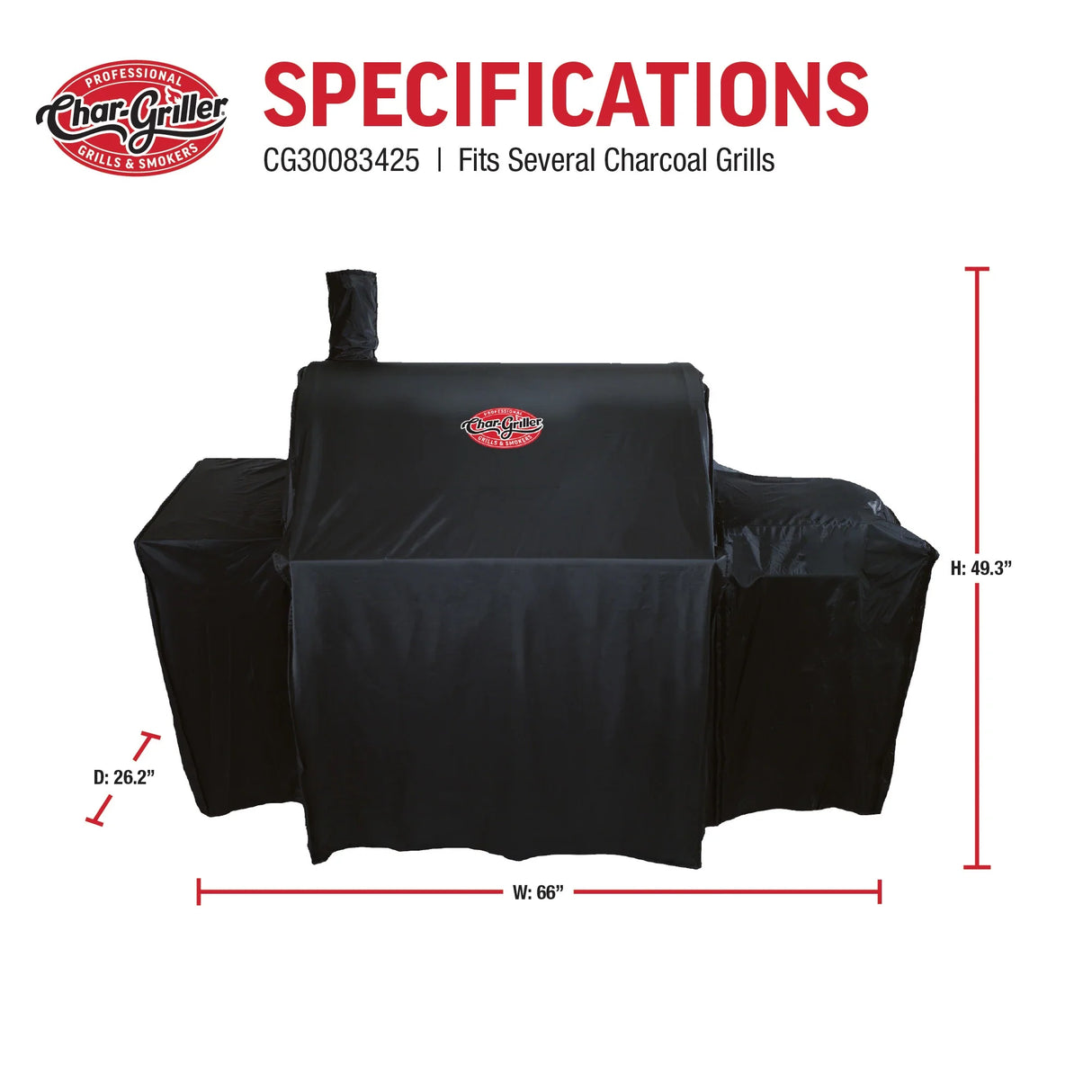 Char-Griller Suojapeite Smokin' Champ-, Pro Deluxe- ja Traditional -grilleille