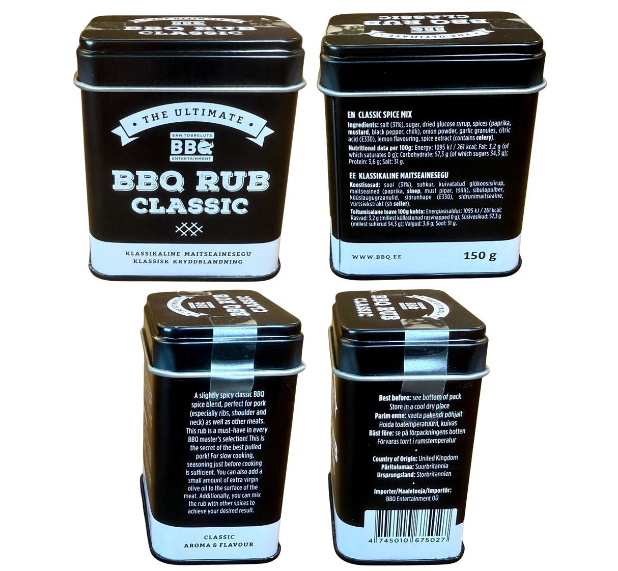 Enn Tobreluts BBQ RUB -lahjapakkaus 3 x 150 g