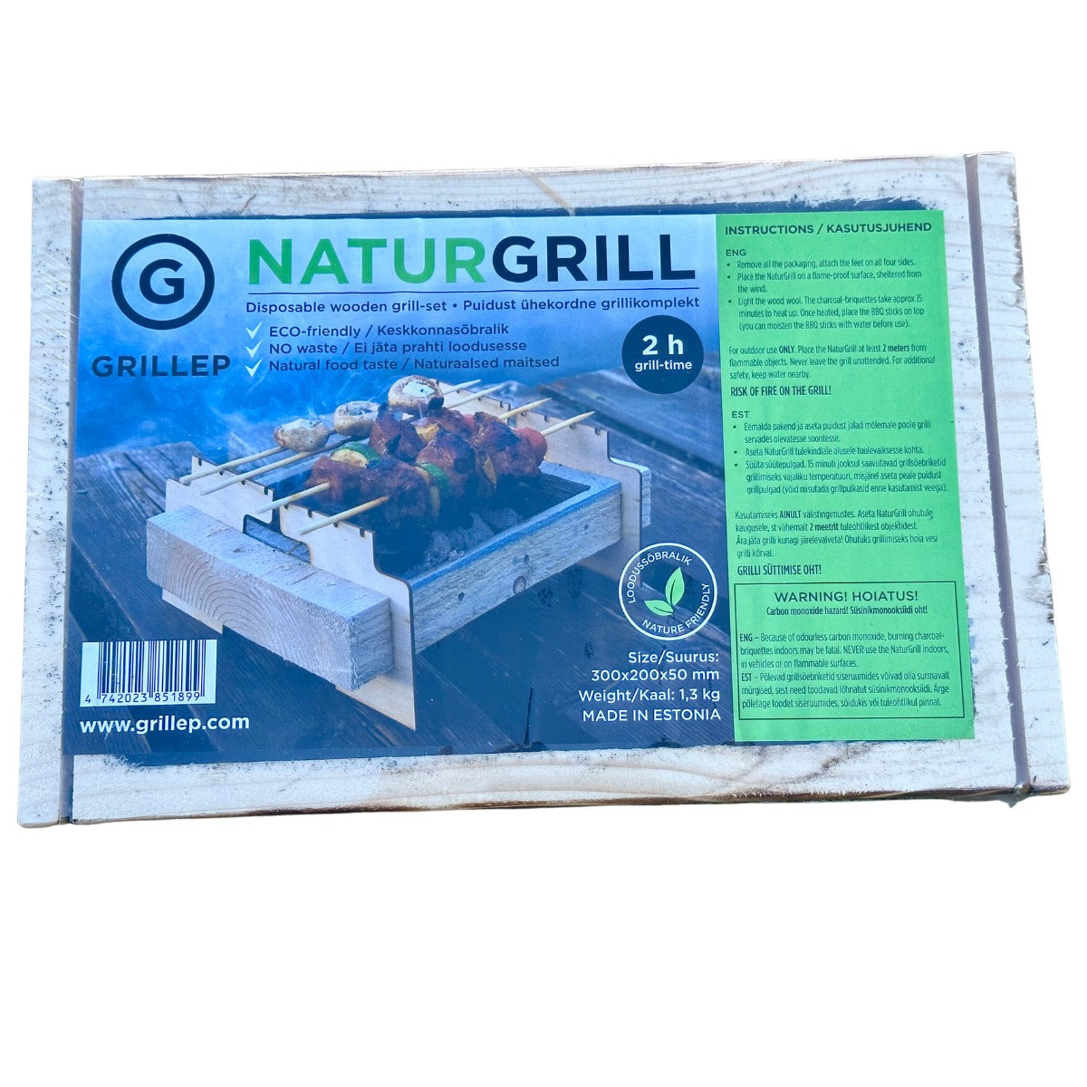 Grillep NaturGrill kertakäyttöinen puugrilli