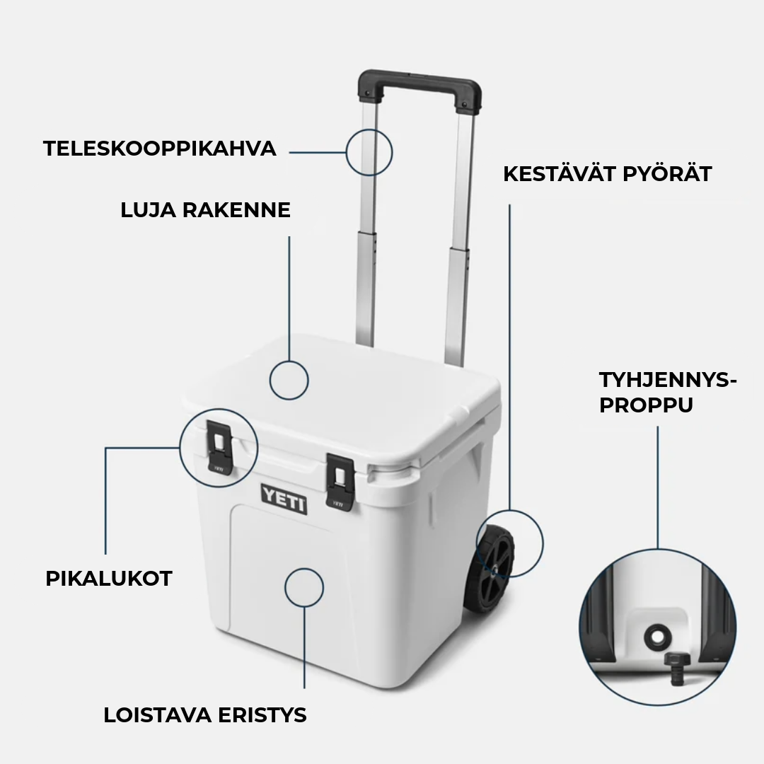 Grillitukusta tilattava Yeti Roadie 48 kylmälaukku on todellä kestävä ja kätevä monilla ylivertaisilla ominaisuuksilla varustettu joka grillaajan kaveri.