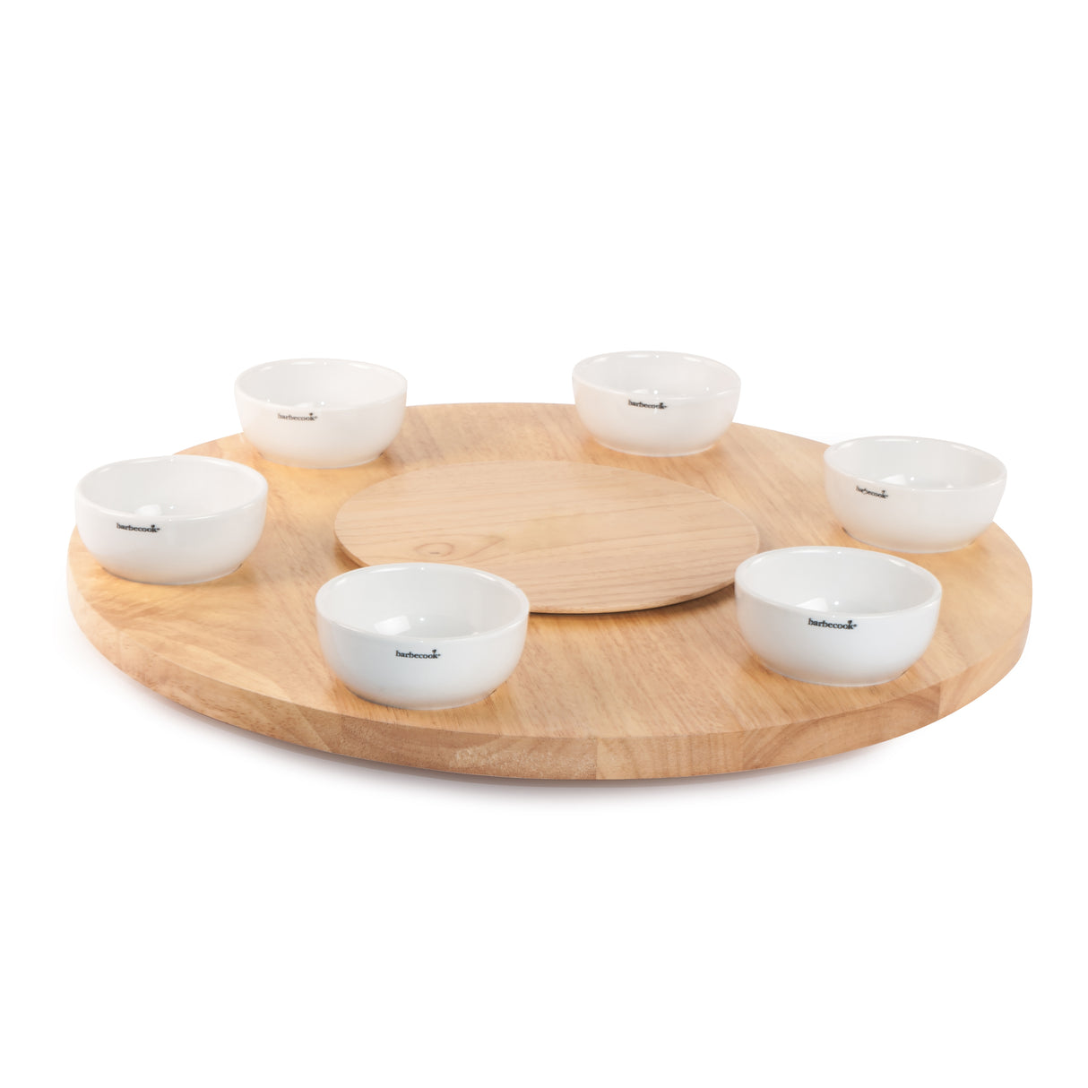 Barbecook Joya -Pyörivä kumipuinen tarjoilualusta, 6 kulhoa, Ø 48cm | Tulossa varastoon Maaliskuussa 2026