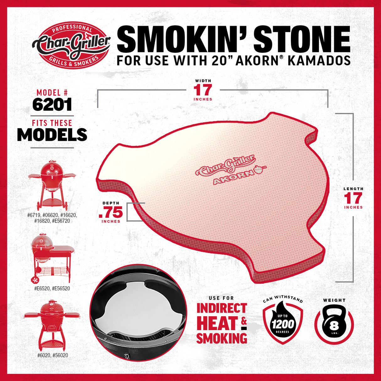 Char-Griller® Akorn Lämmönjakolevy