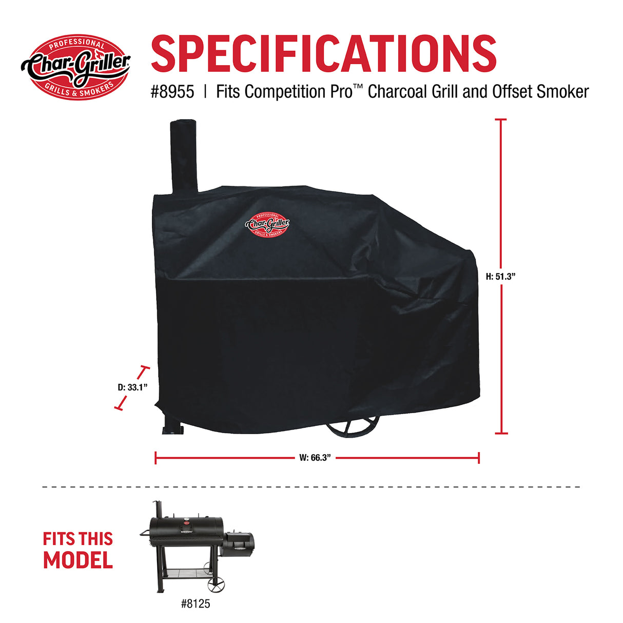 Char-Griller® Competition Pro / Smokin' Champ -suojapeite
