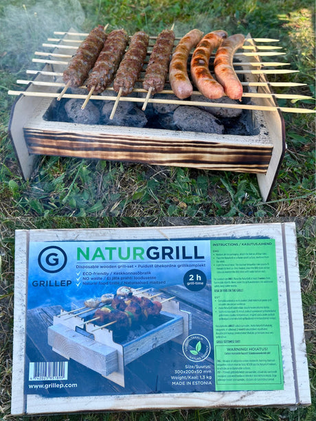 Grillep NaturGrill -kertakäyttöinen puugrilli