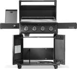 Napoleon phantom rogue, kaapit auki, näkymä grillin sisään