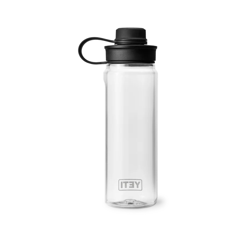 Grillitukusta saatava Yeti Yonder 750 ml vesipullo on kestävä ja tiivis vesipullo