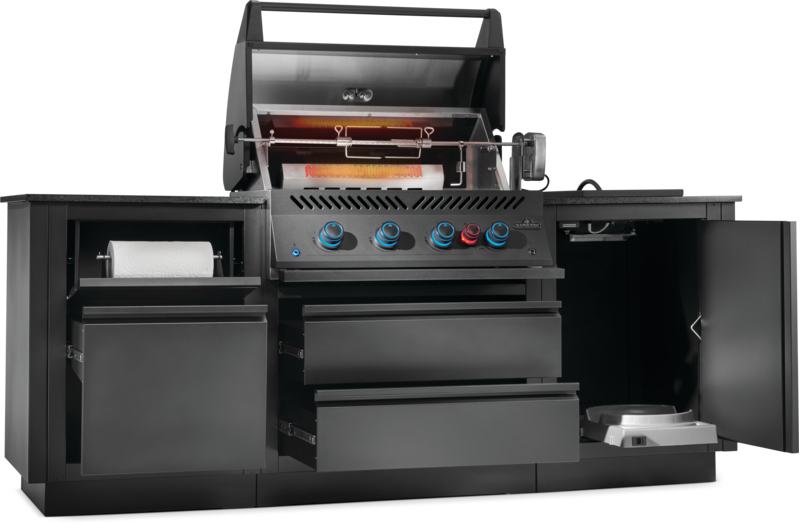 Napoleon ulkokeittiö - yleiskuva kaapistoista