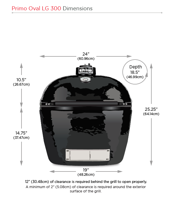 PRIMO KAMADO Oval LG 300 All-In-One